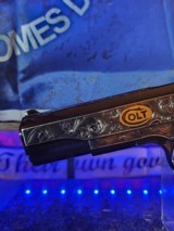 Colt 0911-C .38 SUPER OMG STUNNING SILVER INLAY ENGRAVED ROYAL BLUE. MAMOUTH MOLAR GRIPS. - 6 of 13
