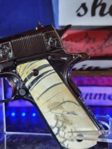 Colt 0911-C .38 SUPER OMG STUNNING SILVER INLAY ENGRAVED ROYAL BLUE. MAMOUTH MOLAR GRIPS. - 4 of 13