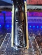 Colt 0911-C .38 SUPER OMG STUNNING SILVER INLAY ENGRAVED ROYAL BLUE. MAMOUTH MOLAR GRIPS. - 3 of 13