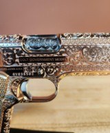 Colt .38 Super. Stunning fully engraved, 24k rose gold with nickel small parts and silver grips. - 12 of 15