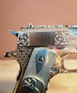 Colt .38 Super. Stunning fully engraved, 24k rose gold with nickel small parts and silver grips. - 11 of 15