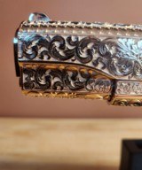 Colt .38 Super. Stunning fully engraved, 24k rose gold with nickel small parts and silver grips. - 4 of 15
