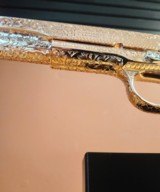 Colt .38 Super. Stunning fully engraved, 24k rose gold with nickel small parts and silver grips. - 5 of 15