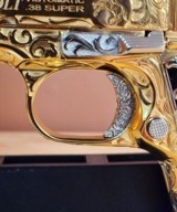 Colt .38 Super fully engraved 24k yellow gold with nickel small parts. Amazing!!! - 2 of 15