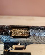 Colt 0911-C .38 SUPER OMG STUNNING ENGRAVED BLACK NICKEL with 24k Gold small parts. MAMOUTH MOLAR GRIPS. - 4 of 14