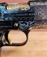 Colt 0911-C .38 SUPER OMG STUNNING ENGRAVED BLACK NICKEL with 24k Gold small parts. MAMOUTH MOLAR GRIPS. - 7 of 14