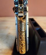 Colt 0911-C .38 SUPER OMG STUNNING ENGRAVED BLACK NICKEL with 24k Gold small parts. MAMOUTH MOLAR GRIPS. - 3 of 14