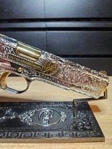 Stunning Colt .45 ACP Engraved (FAITH) With Polished Nickel Finish Selective 24K Gold Plate And Small Parts - 10 of 14