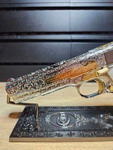 Stunning Colt .45 ACP Engraved (FAITH) With Polished Nickel Finish Selective 24K Gold Plate And Small Parts - 3 of 14
