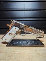 Stunning Colt .45 ACP Engraved (FAITH) With Polished Nickel Finish Selective 24K Gold Plate And Small Parts - 12 of 14