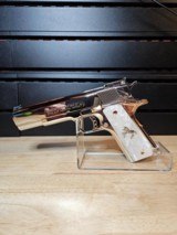 Amazing Colt .45 ACP Gold Cup N.M. Trophy Nickel with 24k Gold Small Parts - 1 of 12