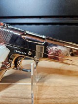 Amazing Colt .45 ACP Gold Cup N.M. Trophy Nickel with 24k Gold Small Parts - 7 of 12