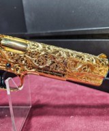 Amazing Colt 1911 .38 Super Hand Engraved 24k Gold Plated With Blue Nitrate Small Parts. - 6 of 13