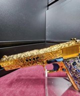 Amazing Colt 1911 .38 Super Hand Engraved 24k Gold Plated With Blue Nitrate Small Parts. - 11 of 13