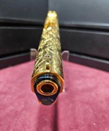 Amazing Colt 1911 .38 Super Hand Engraved 24k Gold Plated With Blue Nitrate Small Parts. - 5 of 13