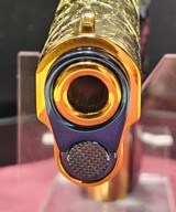 Amazing Colt 1911 .38 Super Hand Engraved 24k Gold Plated With Blue Nitrate Small Parts. - 3 of 13