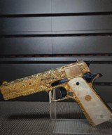 Amazing Colt 1911 .38 Super Hand Engraved 24k Gold Plated With Blue Nitrate Small Parts. - 11 of 11