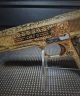 Colt .38 SUPER 1911FULLY ENGRAVED 24K GOLD/BLACK NICKEL CUSTOM GRIPS. - 12 of 15