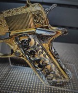 Colt .38 SUPER 1911FULLY ENGRAVED 24K GOLD/BLACK NICKEL CUSTOM GRIPS. - 13 of 15