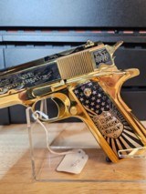 Auto Ordinance .45 ACP 1911A1 Private Stock 24k Gold Engraved 45 President Patriotic. KAG(Keep America Great) - 2 of 13