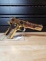 Auto Ordinance .45 ACP 1911A1 Private Stock 24k Gold Engraved 45 President Patriotic. KAG(Keep America Great) - 5 of 13