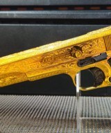 Colt .38 super 1911 Series 70 Amazing deep full coverage engraved with Blued small parts, grips and compensator. - 7 of 20