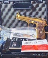 Beretta FS 92 9X19 (para) 24K plated with Black Nickel small parts and barrel. Upgraded wood grips WOW! - 14 of 15