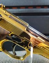 Beretta FS 92 9X19 (para) 24K plated with Black Nickel small parts and barrel. Upgraded wood grips WOW! - 7 of 15