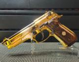 Beretta FS 92 9X19 (para) 24K plated with Black Nickel small parts and barrel. Upgraded wood grips WOW! - 1 of 15