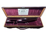 Watson and Son Old Bond Street London vintage oak and leather gun case with accessories
