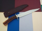 Bill Bagwell Combat Bowie India Sambar Stag grip Brass Guard
Jeffrey A. Harris ABS Member Provenance Letter dated June 8, 1986 - 1 of 9