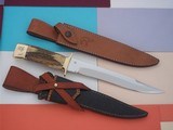Jean Tanazacq The Dean of French Knifemakers PRAIRIE 1 Prototype Combat/Fighting Knife Rare Stag Handle Engraved Guard October 17, 1984 Production - 1 of 12