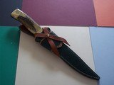 Jean Tanazacq The Dean of French Knifemakers PRAIRIE 1 Prototype Combat/Fighting Knife Rare Stag Handle Engraved Guard October 17, 1984 Production - 8 of 12