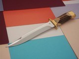 Jean Tanazacq The Dean of French Knifemakers PRAIRIE 1 Prototype Combat/Fighting Knife Rare Stag Handle Engraved Guard October 17, 1984 Production - 4 of 12
