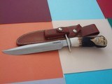 Randall Made Knives Model # 1-8" All-Purpose Fighting Knife "RED CLOUD" carving by Paul G. Grussenmeyer 1993 production - 1 of 7