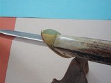 Bill BAGWELL Scarce Composite Damascus "Ocean Wave & River Styx"Combat Bowie Stag handle Fancy engraving on guard April 1978 DeFuniak Spring - 7 of 9