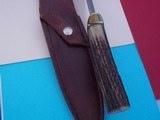 Bill Bagwell extremely rare "Stygian Damascus" Combat Bowie with ripple pattern, brass guard, stag handle January 1974 - 6 of 7