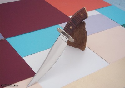 William R. Hurt Bowie/Fighter Nickel Silver Guard fancy File Work Curly Maple Handle Ivory Butt Cap With Flower Pins April 2001 Production #205/251