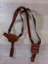 *Miami Vice* Galco Leather Shoulder Holster w Mag Carrier - TAN - 1 of 8