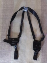 *Miami Vice* Galco Leather Shoulder Holster w Mag Carrier - BLACK - 1 of 11