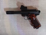 Ruger Mark III w Red Dot Sight - *ALTAMONT* Ultima Target Super Rosewood Checkered Grips - Tactical Solutions Compensator - 4 of 15