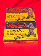 1 Full Box of Western Super X 30 Springfield 1906 220 Grain Silvertip and 1 Full Box of Western Super X 270 Winchester 130 Grain Silvertip - 1 of 2