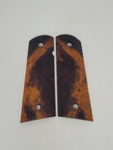 Highfiguregrips Full Size Full Checkered Desert Ironwood Burl 1911 Magwell grips - 1 of 1