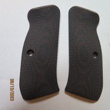 CZ 75 Series Checkered Dark Red/Black G10 Loc Grips & Screws - Item #CZ-17 - 2 of 3
