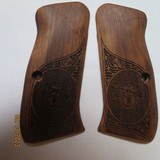 CZ 97 Full Size Beautiful Engraved Black Walnut Grips & Screws - Item #CZ-9703 - 2 of 3