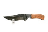 MALLARDS CUSTOM FIXED BLADE HUNTING KNIFE FEATHER DAMASCUS WITH MAPLE HANDLE - 1 of 2