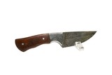 MALLARDS CUSTOM HUNTING KNIFE SKINNER FEATHER DAMASCUS WITH WALNUT HANDLE