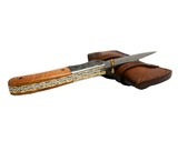 MALLARDS CUSTOM FOLDING KNIFE FEATHER DAMASCUS AND MAPLE SCALES - 2 of 2