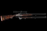 Factory Engraved Left Handed Johann Fanzoj Hand Detachable Sidelock Over/Under Combination 16ga/.222 Gun Two Barrel Set with Two Scopes - Image 3 of 5