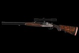 Factory Engraved Left Handed Johann Fanzoj Hand Detachable Sidelock Over/Under Combination 16ga/.222 Gun Two Barrel Set with Two Scopes - Image 4 of 5